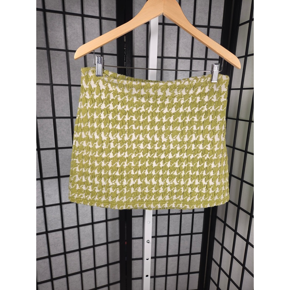 Urban Outfitters Y2K Preppy 90s 70s Retro Houndstooth Textured Mini Skirt Size M
